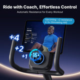 MERACH Recumbent Exercise Bike for Home, Self Powered Stationary Bike for Seniors Adults with 16-Level Automatic Resistance Adjustment, Resistance Bands