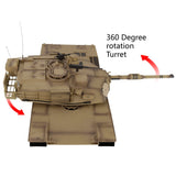 HengLong Modified Edition 1/16 2.4ghz Remote Control US M1A2 Abrams Tank Model(360-Degree Rotating Turret)(Steel Gear Gearbox)(3800mah Battery)(Metal Tracks &Sprocket Wheel & Idle Wheel)