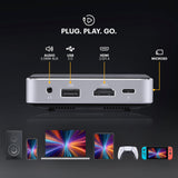 Kodak Ultra Mini Rechargeable Pocket Projector – DLP Pico Black Projector 100” Display, HDMI/USB/Micro SD, Built-in Speaker & Carrying Case