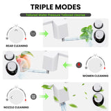 Terapaton RV Bidet for Camper Toilet, Non-Electric Toilet Sprayer Attachment with Dual Nozzles, Adjustable Pressure, Front/Rear/Self Cleaning, Upgrade for Trailer, Motorhome, RV Bathroom (White-Black)