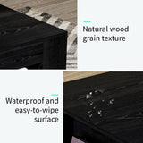 Vavkorkula 35" Wood Coffee Table for Living Room, Sides Storage with Transparent Legs, Minimalist Modern 2-Tier Storage Shelf Center Table for Home Office, Apartment, Black