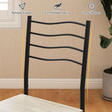 Casart 5 PCS Dining Table Set Counter Height Table and Chairs Set W/Steel Structure Dining Desk, 4 High Backrest Chairs & Anti-Slip Pads Dining Furniture Set for Kitchen and Restaurant(Beech Wood) Casart