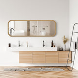 WallBeyond Full Length Mirror Wall Mounted 65"x22", Rustic Wooden Frame Floor Mirror, Large Full Body Mirror for Bedroom, Leaning or Hanging Against Wall (Natural Solid Wood)