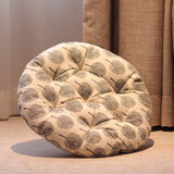 GNAIXEZ Cotton Linen Thick Round Seat Cushion, Office Chair Pads Comfort Floor Cushion Indoor Cushions Warm Soft Pad Patio Mats for Outdoor Dining Car Pain-c Diameter-58cm(23inch)