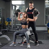RitFit Barbell Weight Set - 4/6FT Olympic Barbell with Weight Plates (55-275LB Total) - Weightlifting Equipment for Squats, Curls, Deadlifts, Presses, 4FT Silver/Red Bar with 85LB Plates
