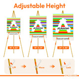 JEAWIWI 6 Pcs Lightweight Easel Stand, 66 Inch, Gold, with Portable Bags