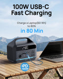 DARAN Portable Power Station 600W(1200W Surge) - 288Wh Solar Generator LiFePO4 Battery with AC DC Outlets, 8.3LB Portable Charging Station for Camping, RV, Home, Emergency (Solar Optional)