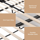 ModernMate Queen Bed Frame with 4 Storage Drawers, Upholstered Bed Frame with Adjustable Headboard, Dual Cushions Design, OEKO-TEX Fabric, Noise-Free, Wooden Slats Support, No Box Spring Needed, Beige