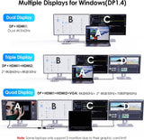 WAVLINK Laptop Docking Station, Quad Monitors, Dual HDMI, DisplayPort, VGA