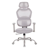 Office Star Products Ventilated Seating, Mesh Back Manager's Office Chair, Height-Adjustable Arms, Professional Office Seating, Lumbar Support, Adjustable Headrest, Grey