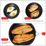 Agerma 10-Inch Nonstick Frying Pan, Tri-Ply Stainless Steel Skillet with Reinforced Coating, Detachable Handle with Silicone Sleeve, Dishwasher and Oven Safe, Induction Compatible,Woks & Stir-Fry Pans