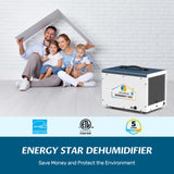 Dehumidifiers with Pump and Drain Hose for Crawlspace, Basement, 120 PPD Energy Star Crawl Space Dehumidifier ARGENDON