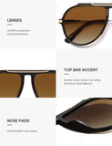 SOJOS Retro Oversized 70s Aviator SunglassesWomen Men SJ2693 Brown