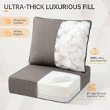 Outdoor Furniture Cushions, 6 inch Thick Seat Cushions for Outdoor Furniture, Waterproof 22x24 Patio Couch Cushions, Replacement Chair/Sofa Cushion, Include 4 Back & 4 Seat Cushion, Thick/Gray