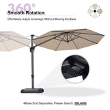 PURPLE LEAF Cantilever Umbrella 10 Feet Round Smooth 360° Rotation Beige
