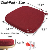 KGPLOME Chair Cushion with Ties for Dining Chairs - Memory Foam Non Slip Kitchen Chair