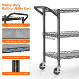 NTE 3 Tier Heavy Duty Utility Cart on Wheels, 990Lbs Rolling Wire Cart