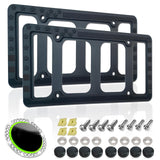 RCKJNJ American Flag License Plate Frames- Black Silicone Patriotic Car Tag Holder with Mounting Hardware & Screws Caps，2 Pack Front Rear for Men & Women