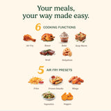 Cuisinart Dual Basket Air Fryer, Two Baskets 11 Qt in Total, 6 Functions: Air Fry, Roast, Bake, Broil, Dehydrate & Keep Warm, Features Sync Finish & Sync Settings, Toss Reminder & Auto-Pause, ADZ-112
