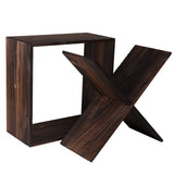 Wine Rack Cabinet countertop Wooden Stackable Storage Retro Cube 24 Bottles freestanding Floor Wine Holder Stand (Black) FDHUIJIA