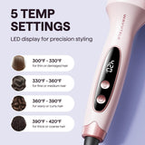 Wavytalk Thermal Brush, Blowout Boost 1.5 inch Heated Round Brush for Blowout Look, Dual Voltage, Pink, Sakura, Tourmaline Ceramic, Negative Ion Technology, 5 Temperature Settings, Less Damage