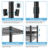 Ulif F7 Garment Rack, Heavy Duty Clothes Rack, Clothing Racks for Hanging Clothes, 6-Tiers Freestanding Portable Closet Storage Rack 58'' W × 14.6'' D × 76.6'' H, Max Load 800 Lbs, Black