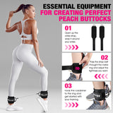 HOXWC Ankle Resistance Bands with Cuffs, Ankle Bands for Working Out, Glute Workout Equipment, Portable Cable for Glutes Workouts, Kick Back Ankle Straps