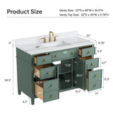 DELUXE LIVING 48" Bathroom Vanity with Sink, Fully Assembled, Sea Green
