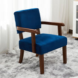 FAGAGA Velvet Accent Chairs Set of 2, 2 Solid Wood Armchairs with Table