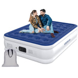 Vendricasa Full Air Mattress with Built in Pump, 18" Raised Inflatable Mattress, Self Inflating Blow Up Bed, Comfort Portable Air Bed with Carry Bag for Camping, Home, Guests, Travel 650 lbs Max