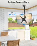MOUNTUP Outdoor Ceiling TV Mount for 26"- 65" TVs, Waterproof & Rustproof Outside Ceiling Mount with Stainless Steel Hardware, Heavy Duty 99lbs Full Motion Bracket for Patio/Gazebo, Max VESA 400x400mm