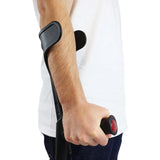 PEPE Mobility Forearm Crutches for Adults (x2 Units) Open Cuff, Adjustable Height, Aluminium, Lightweight Elbow Crutches, Black, Made in Europe
