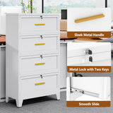 4 Drawer Steel Wide Filing Organization Storage Cabinets for Legal/Letter/A4/F4 Size with Hanging Files&Key
