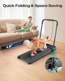 UREVO Strol 2E Smart 2-in-1 Folding Walking Pad Treadmill with APP, 12% Incline, Compact Walking Pad with Safety Handle, Plug & Play, Desk Treadmill with LED Display, Walking & Running for Home Office