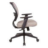 Space Seating 55 Series Air Grid Back Adjustable Manager's Task Chair with Built-in Lumbar Support and Angled Arms, Antimicrobial Dillon Stratus Faux Leather