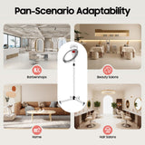 Professional Stand Hair Dryer - 360° Rotating Hair Processor with Wheels & LCD Adjustable Height Salon & Home Use Hair Treatment Machine for Hair Drying, Oil Care, Hair Dyeing, Heating (White)