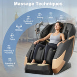 LIYIH Massage Chair Full Body, Zero Gravity Extended Dual SL-Track Massage Recliner with 4D Mechanical Arms, Full Body Airbag Massage, Foot Roller Massage, Multiple Modes, Heating, AI Voice Control