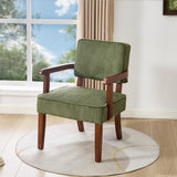 FAGAGA Corduroy Accent Chair, Armchair with Solid Wood Frame and Legs