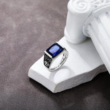 Oseew 2027 Men Personalized Graduation Class Ring High School (White Gold)
