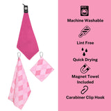 Playing It Forward Magnetic Golf Towel for Golf Bags with Clip for Men & Women, Waffle Weave Microfiber Towel, Set of 3