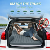 Ciremiv SUV Air Mattress, Double-Sided Thick Flocked Car Air Mattress with Built-in Pump & Pillow, Complete Sleeping Accessories for Auto Camping & Road Trips（Green+Charcoal）