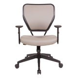 Space Seating 55 Series Air Grid Back Adjustable Manager's Task Chair with Built-in Lumbar Support and Angled Arms, Antimicrobial Dillon Stratus Faux Leather