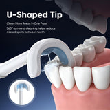 Maynovia Water Flosser Cordless for Teeth, Water Pick Oral Irrigator with U Shaped Nozzle, 40–150 PSI DIY Mode, 350ML Large Tank, Rechargeable Portable Dental Flosser for Braces & Adults