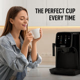 Zulay Kitchen Magia Clasica Automatic Espresso Machine with Built-In Grinder, Touch Panel Coffee Maker, Steam Wand Milk Frother, Adjustable Strength, Self-Cleaning, Black (13" x 17.7" x 9.4")