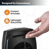 Lasko CD09250 Ceramic Adjustable Thermostat Tabletop or Under-Desk Heater, 9 Inches High, Black