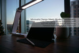 Zen Lumen Modern LED Desk Lamp with Dimmable Light Control Wireless Charging and 2 USB Ports for Home Office Dorms Bedroom Reading Light (Black)