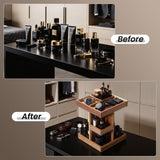 EXIN DECHEN Cologne Organizer for Men,Cologne Stand,3 Tier Wooden Perfume Shelf with Rotate,Desk Organizer,Gift for Dad From Wife,Husband Boyfriend Birthday Gift Ideas,Gifts for Men