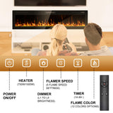 Eueiriup 2025Newly Upgraged 72 inch Ultra Thin Electric Fireplace Inserts and Wall Mounted with Remote Control & Touch Screen 1500W Fireplace Heater with Timer