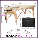 Folding Massage Table with Carrying Case - Cream Saloniture