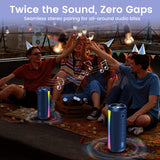 dotn Portable Bluetooth Speaker, 2026 Bluetooth Wireless Speaker 5.4 with RGB Lights, 30H Playtime with Deep Bass, IP7 Waterproof, TWS Pairing, Portable Speaker for Travel/Party/Home/Gifts, Blue